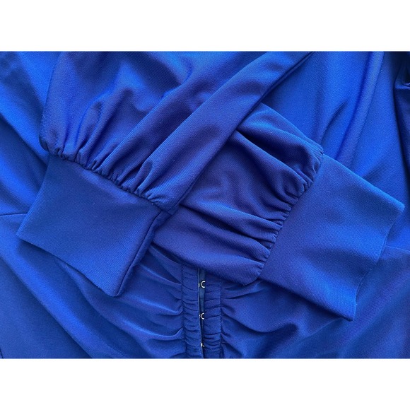 Patty Boutik Royal Blue Blouse, Long Sleeve, Size Small, corset-style front - Picture 5 of 8